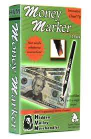 counterfeit money pen, Money Marker (5 Counterfeit Pens) - Counterfeit Bill Detector Pen with Upgraded Chisel Tip - Detect Fake Counterfit Bills, Universal False Currency Piece Pen Detector
